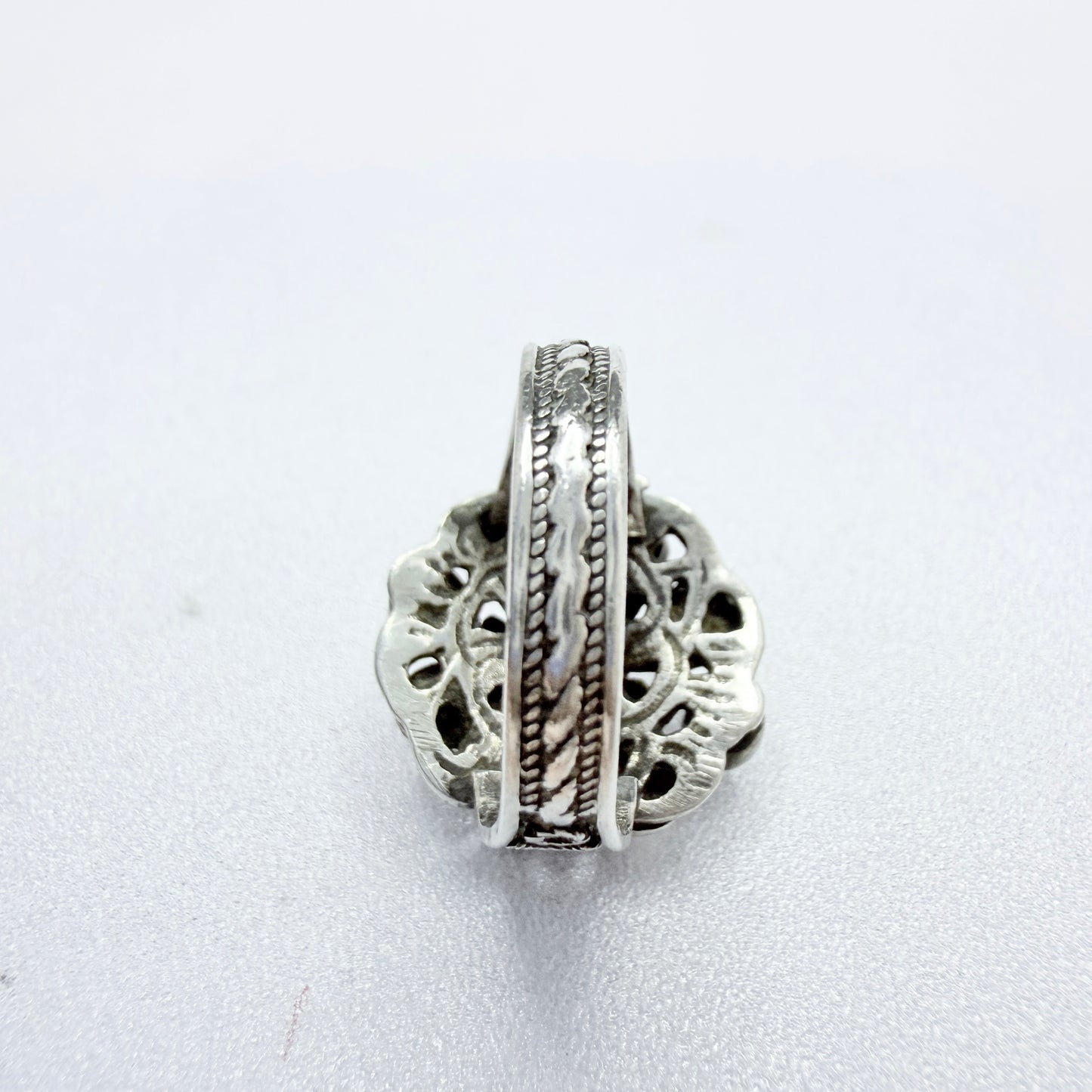 Antique Austro-Hungarian Silver Sapphire Enamel Ring.