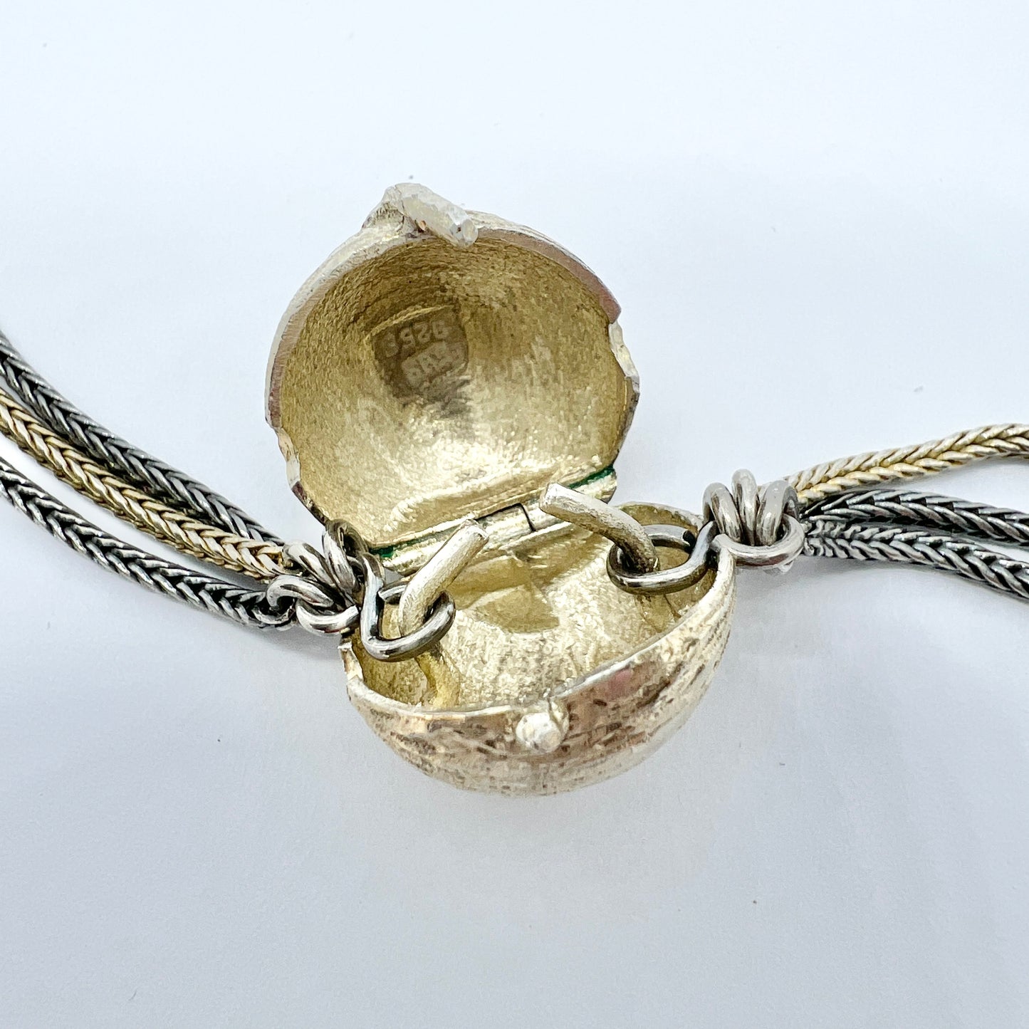 Denmark. Vintage Sterling Silver 3-strand Necklace.