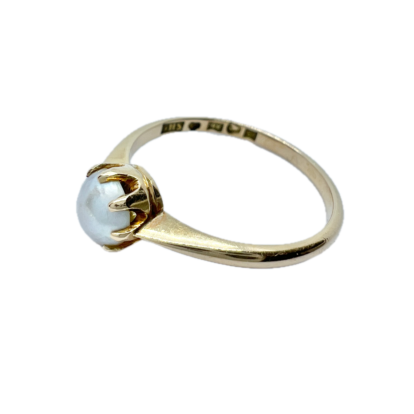 Gerdt Hartvig Sandqvist, Sweden 1920. Antique 18k Gold Pearl Ring.