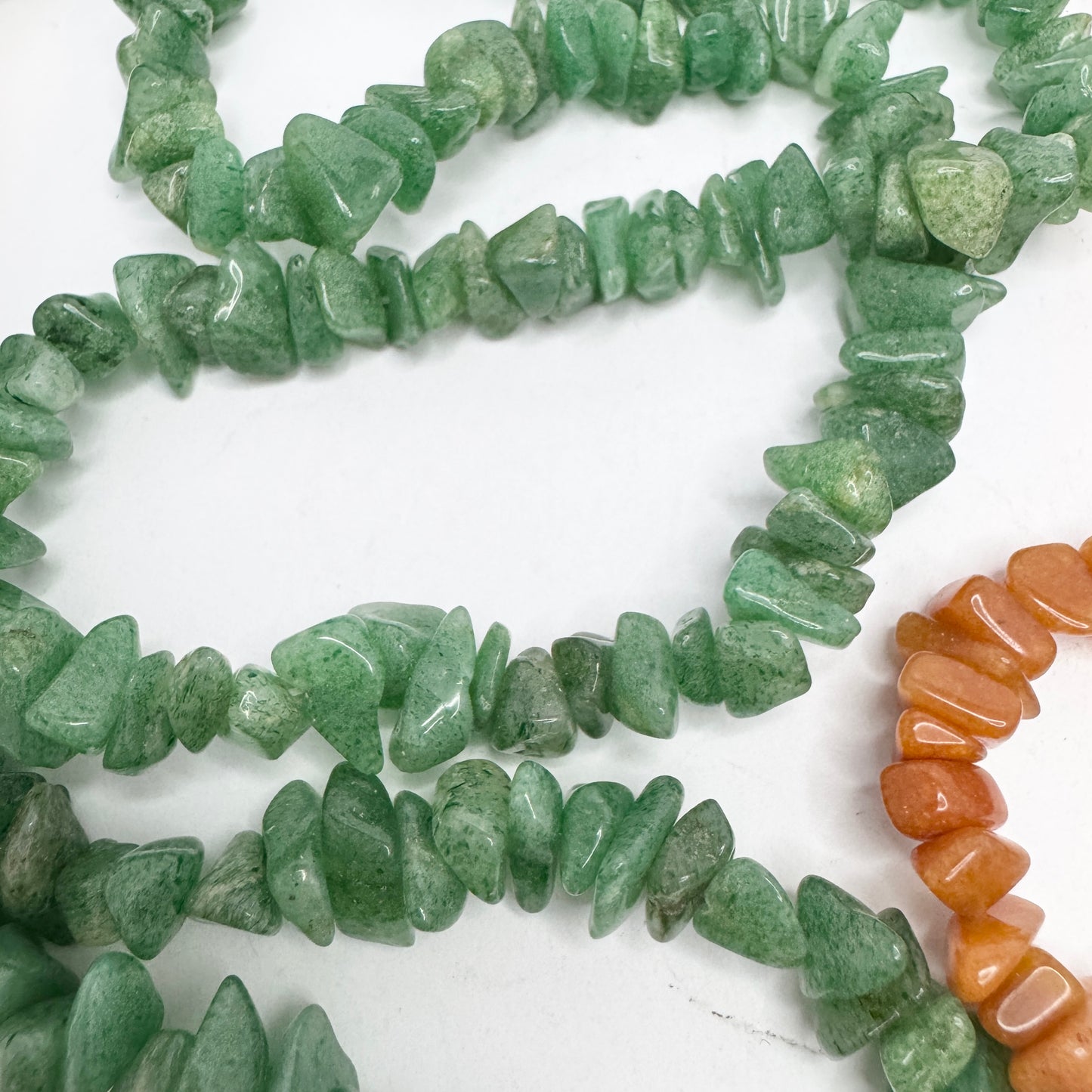 Four Necklaces. Garnet. Carnelian. Aventurine and Jasper.