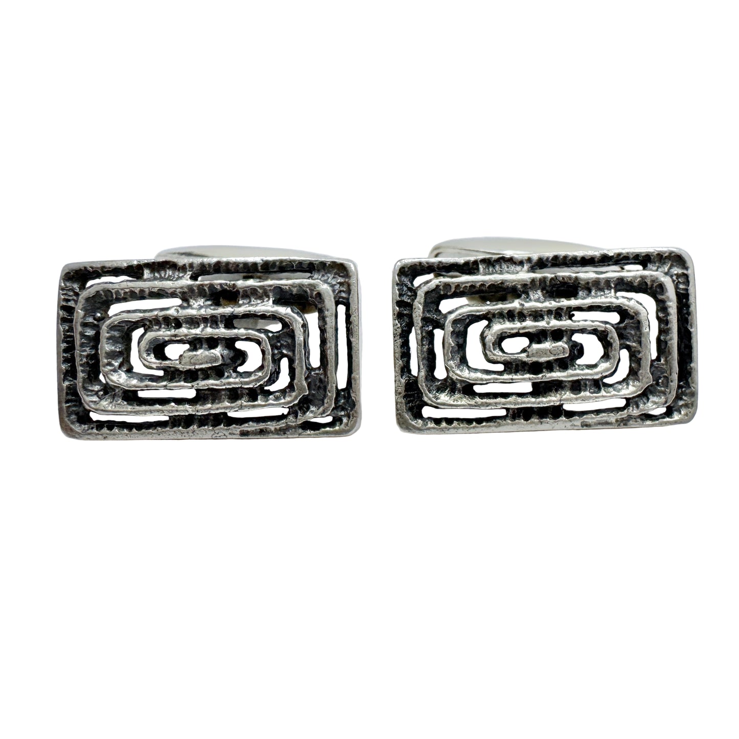 Martti Viikinniemi, Finland year 1970. Vintage Solid Silver Cufflinks.