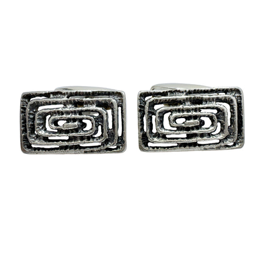 Martti Viikinniemi, Finland year 1970. Vintage Solid Silver Cufflinks.