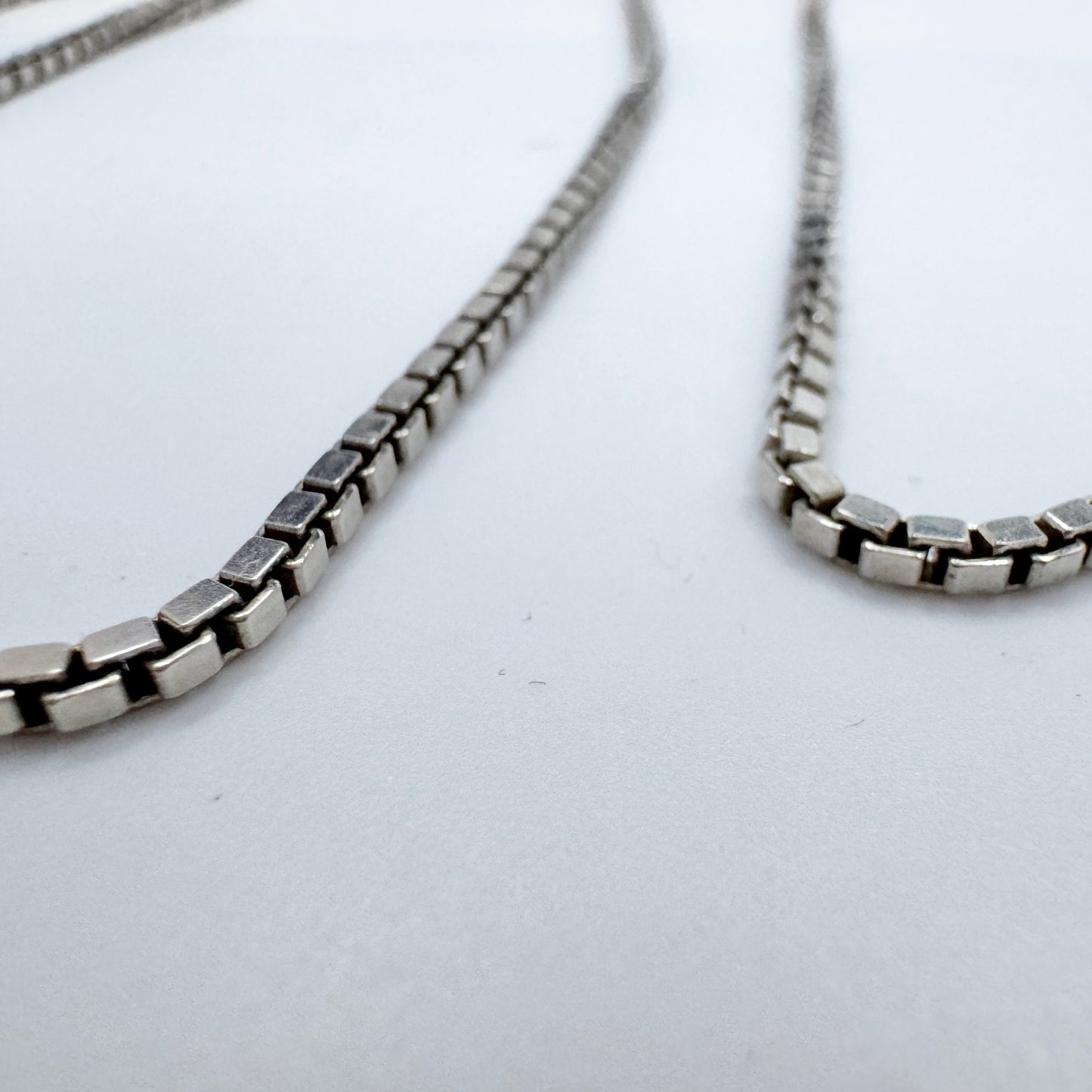 Arezzo, Italy. Vintage Sterling Silver Box Chain Necklace.