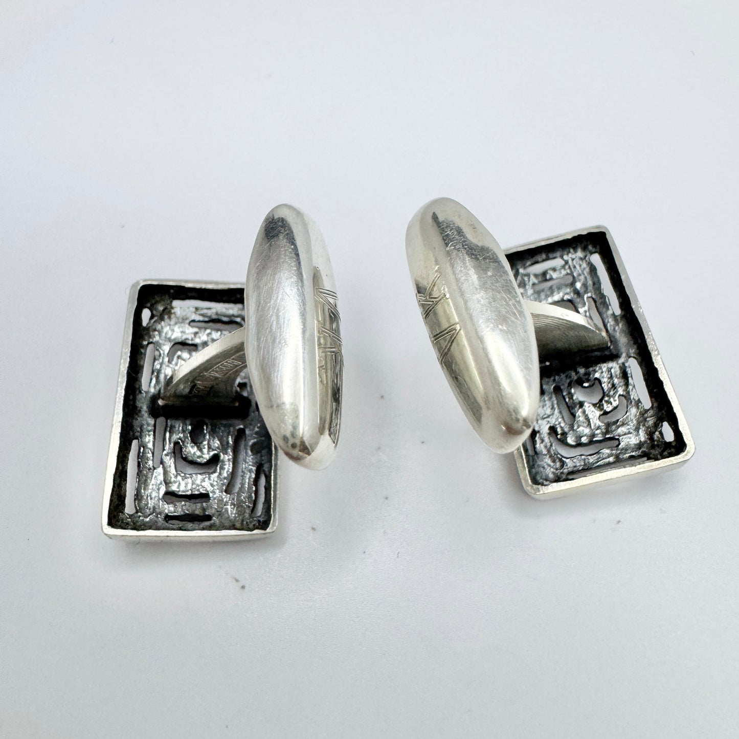 Martti Viikinniemi, Finland year 1970. Vintage Solid Silver Cufflinks.