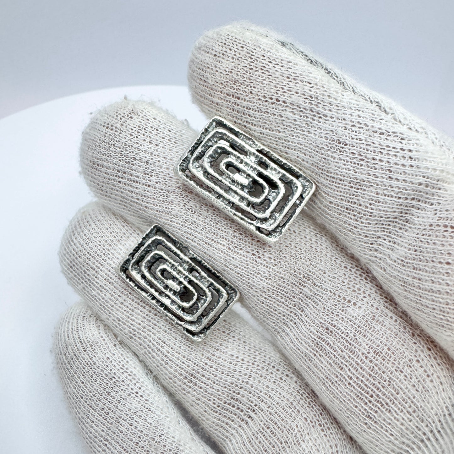 Martti Viikinniemi, Finland year 1970. Vintage Solid Silver Cufflinks.