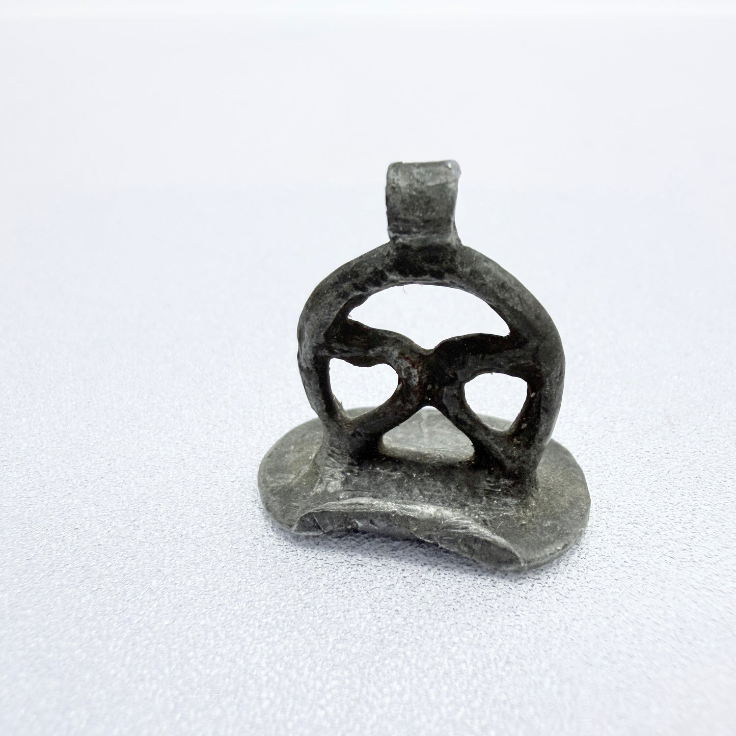 Antique 1700s Iron Wax Seal Stamp Pendant. "GSS"