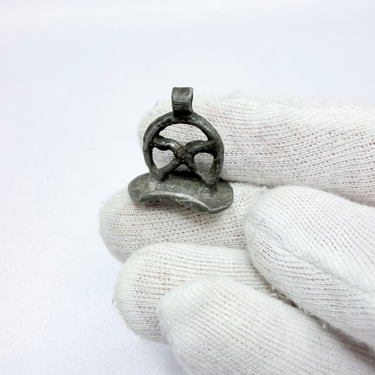 Antique 1700s Iron Wax Seal Stamp Pendant. "GSS"