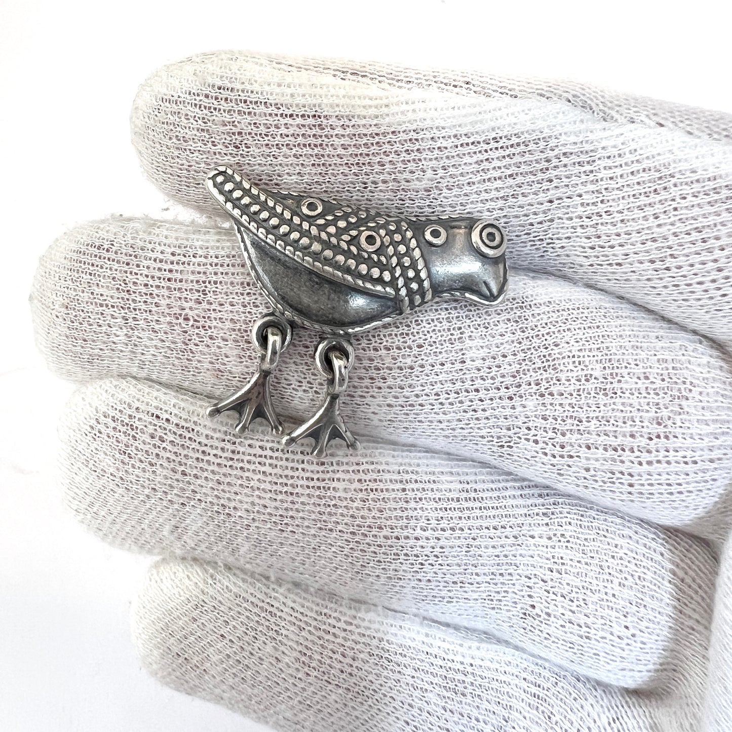 Kalevala Koru, Finland 1998. Vintage Sterling Silver Bird Brooch.