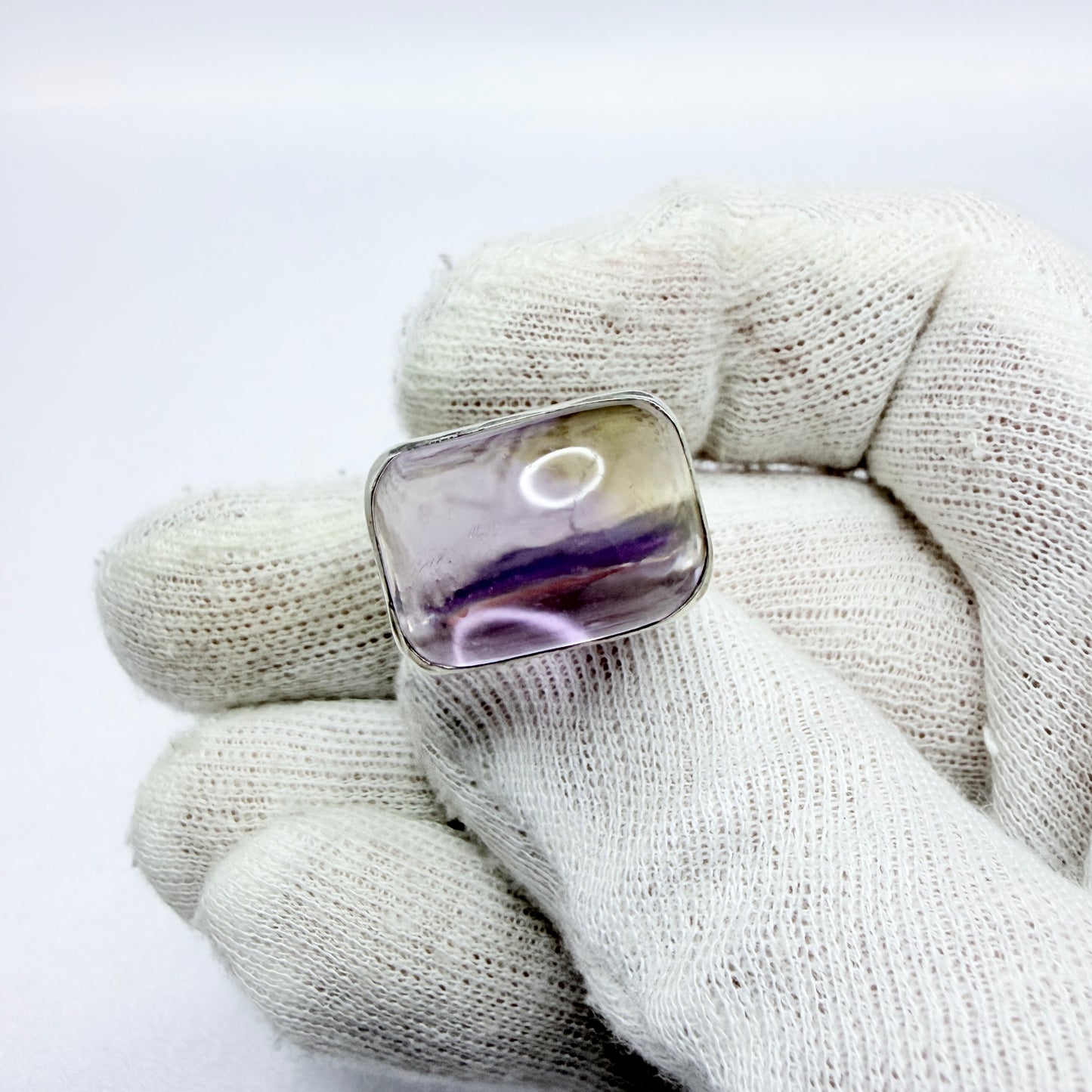 Signed Sterling Silver Ametrine Ring.
