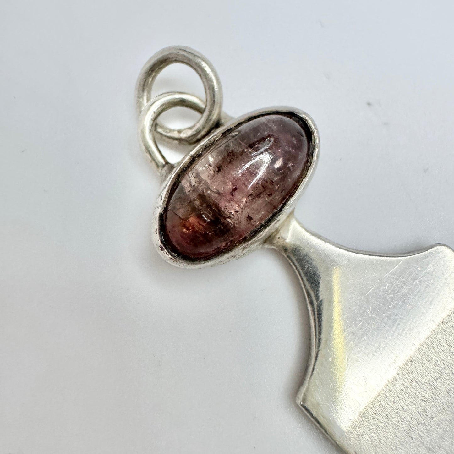 Gunnarssons Silversmide, Sweden. Vintage Sterling Silver Tourmaline Pendant.