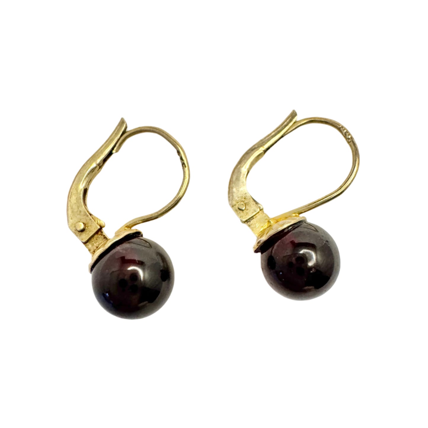 Vintage c 1950s Garnet Gilt 830 Silver Earrings.