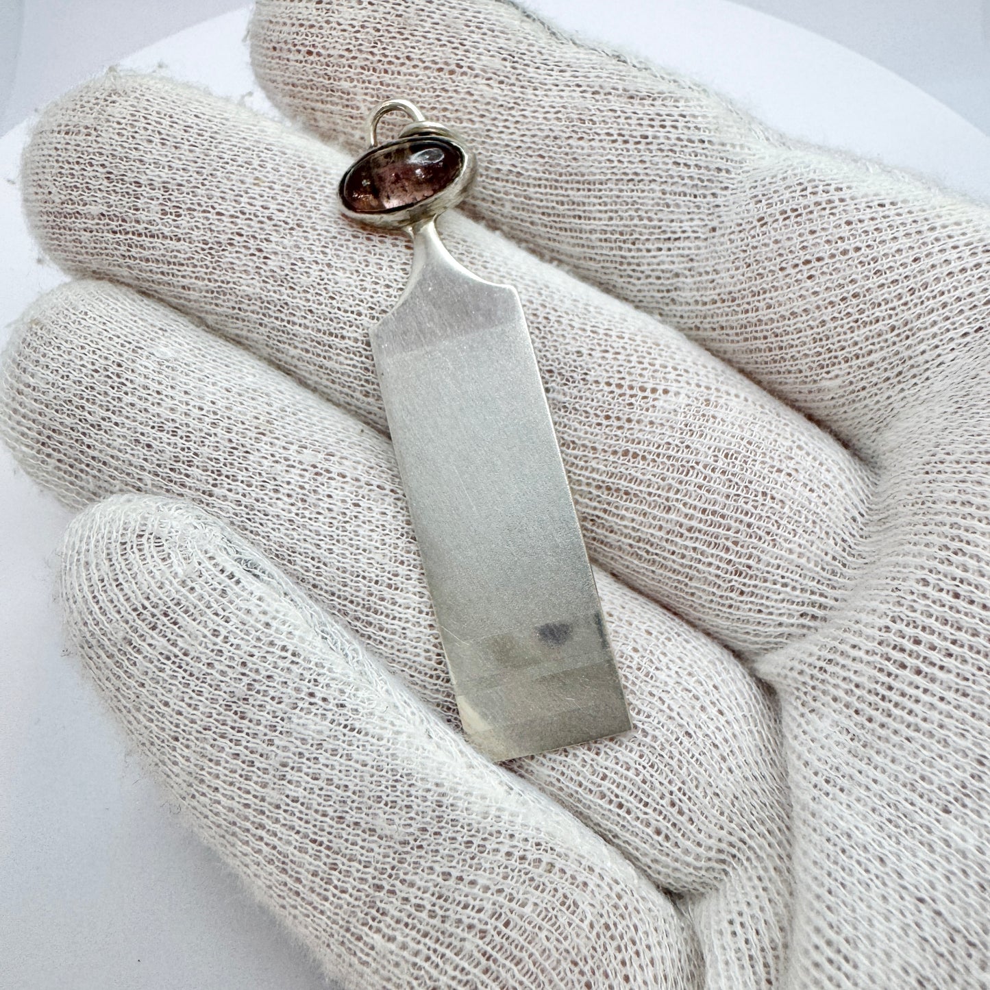 Gunnarssons Silversmide, Sweden. Vintage Sterling Silver Tourmaline Pendant.