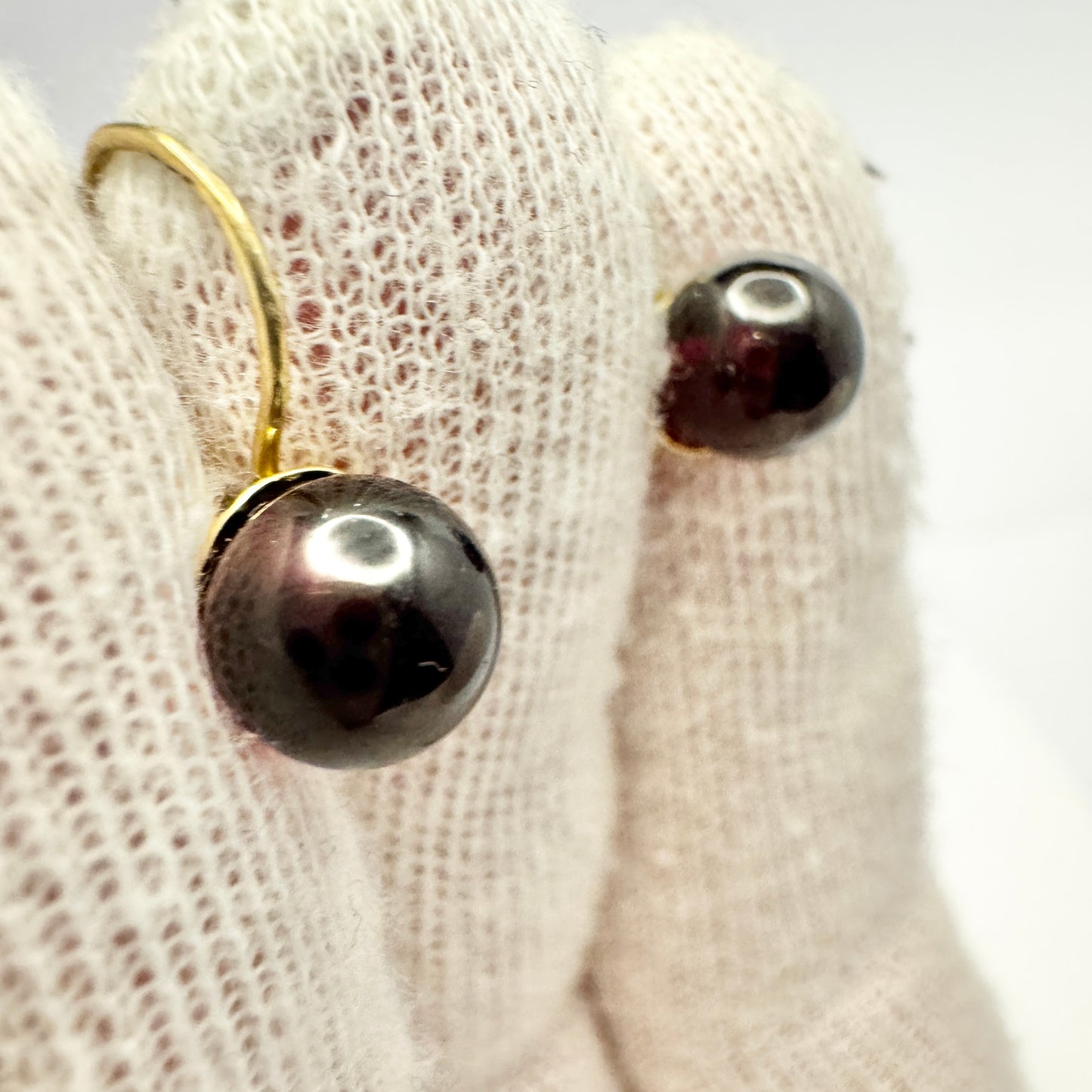 Vintage c 1950s Garnet Gilt 830 Silver Earrings.