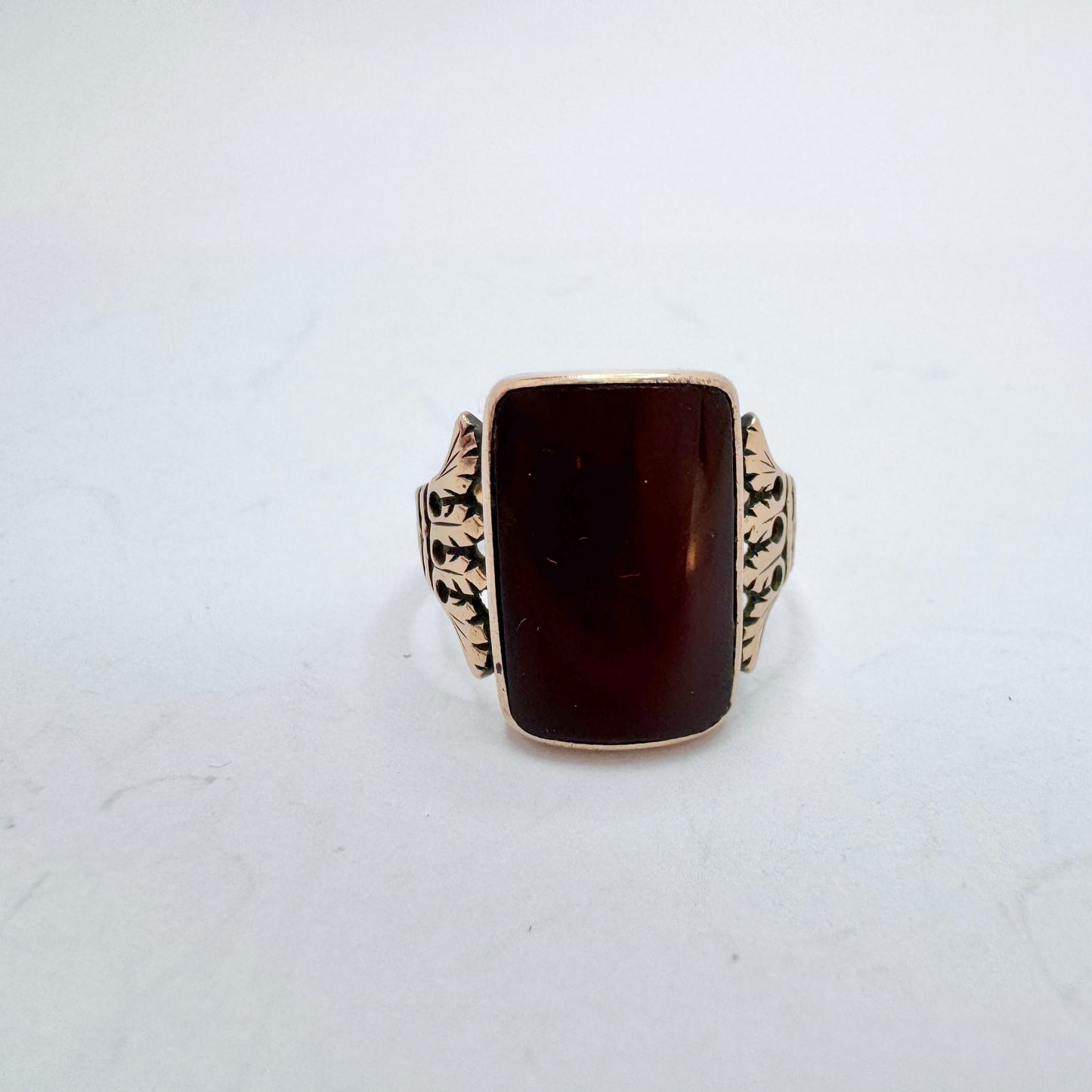 Antique Victorian ca 14k Gold Carnelian Female Signet Ring