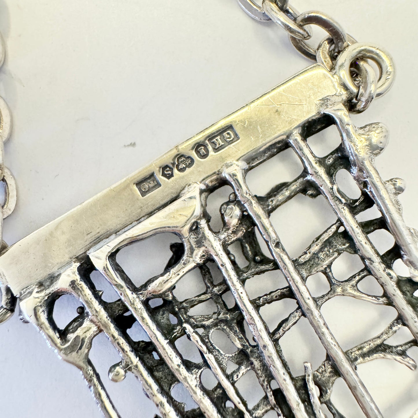 Kaplan, Stockholm 1969. Bold Vintage Modernist Sterling Silver Pendant Necklace.