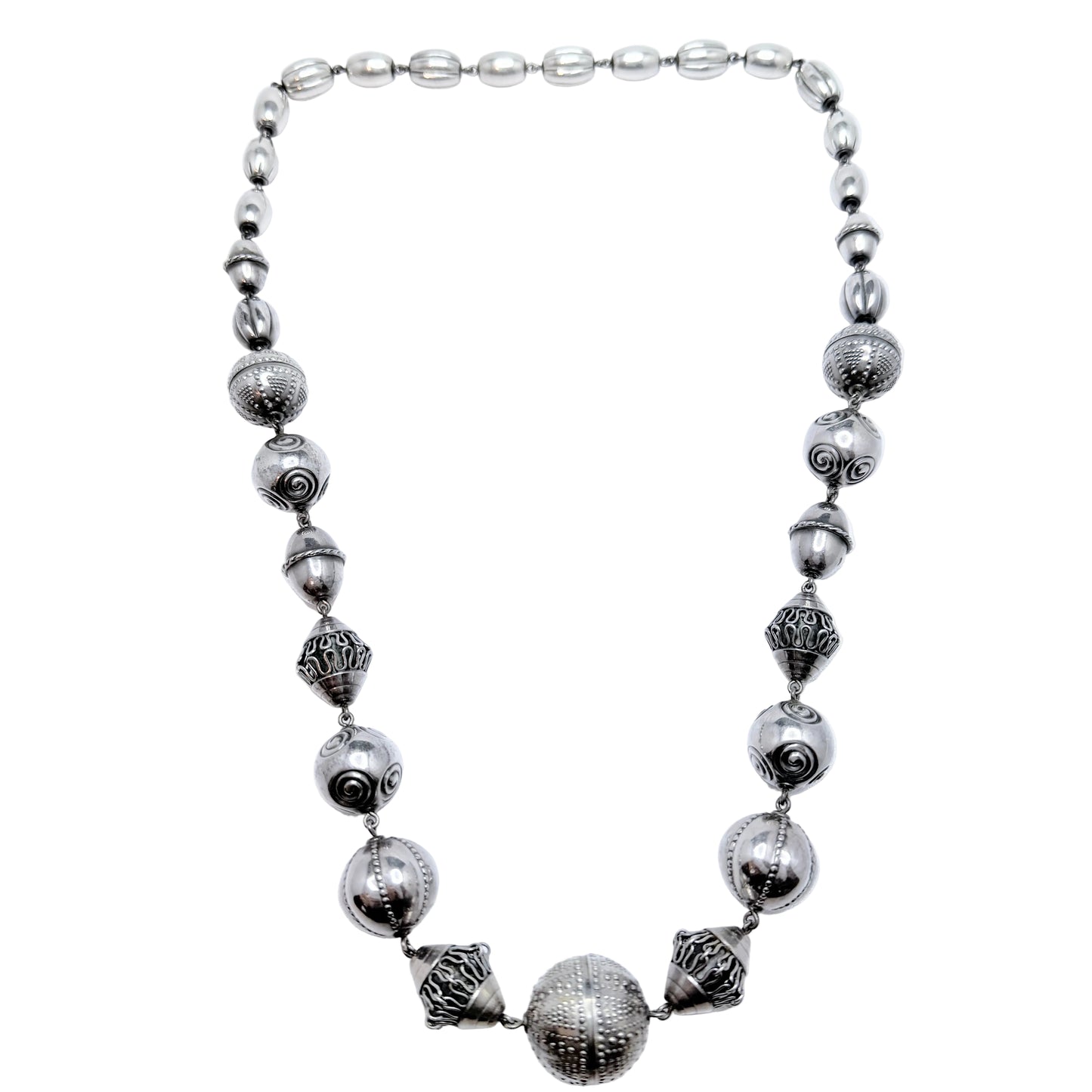 Kalevala Koru, Finland 1982. Bold Vintage Sterling Silver Necklace. Halikko Treasure.