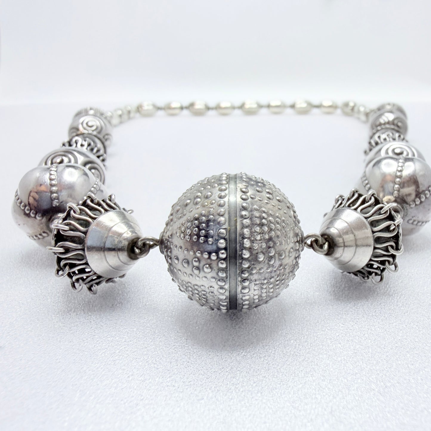 Kalevala Koru, Finland 1982. Bold Vintage Sterling Silver Necklace. Halikko Treasure.