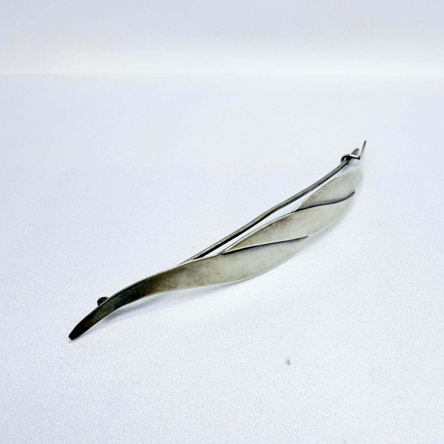 JoPol Joan Polsdorfer for Georg Jensen Large 5.5" Silver Hair Barrette Cloak Brooch.