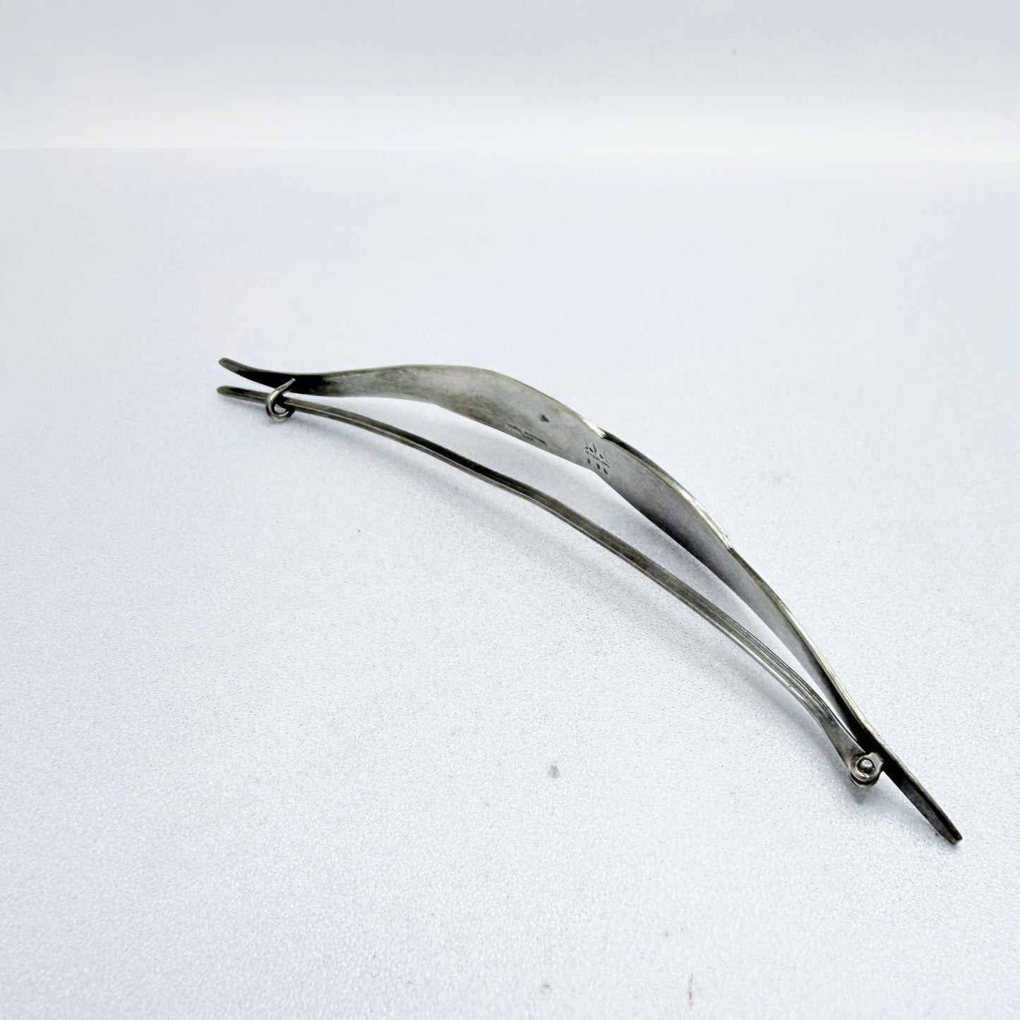 JoPol Joan Polsdorfer for Georg Jensen Large 5.5" Silver Hair Barrette Cloak Brooch.