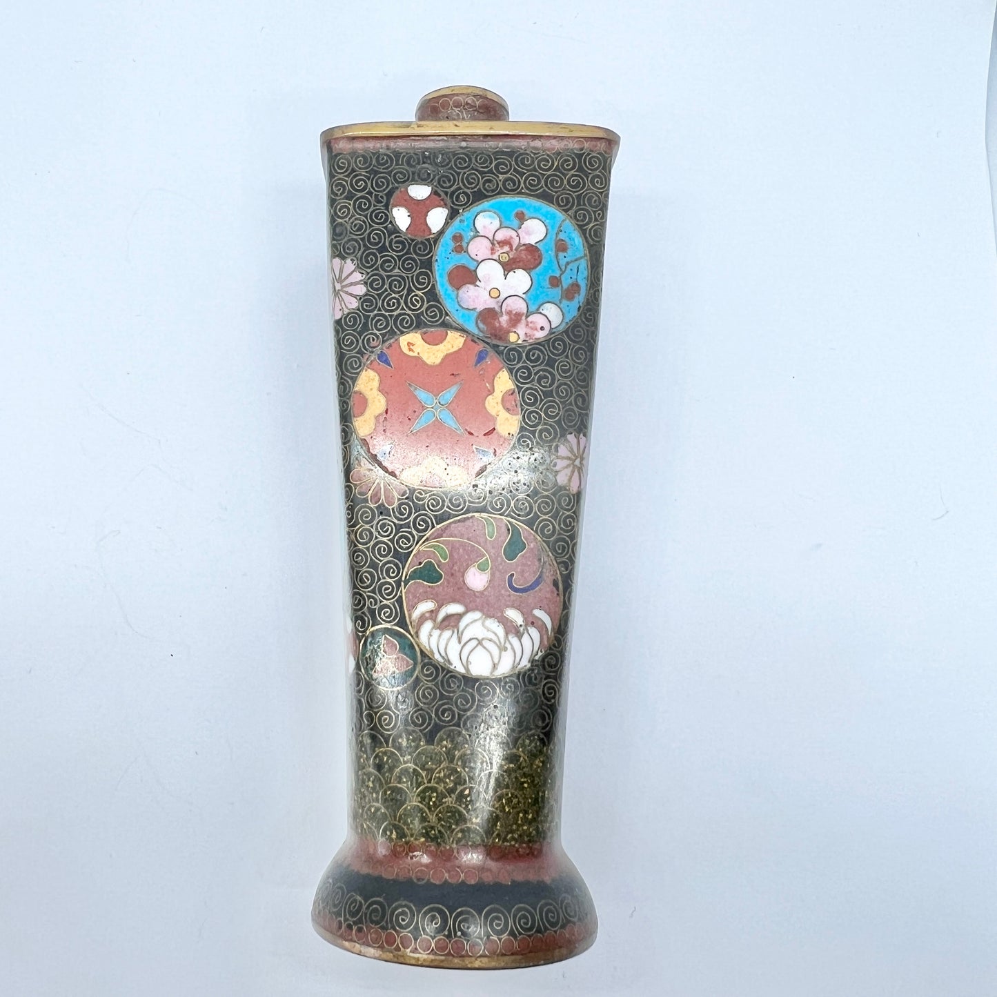 Small Antique Japanese Cloisonne Enamel Vase