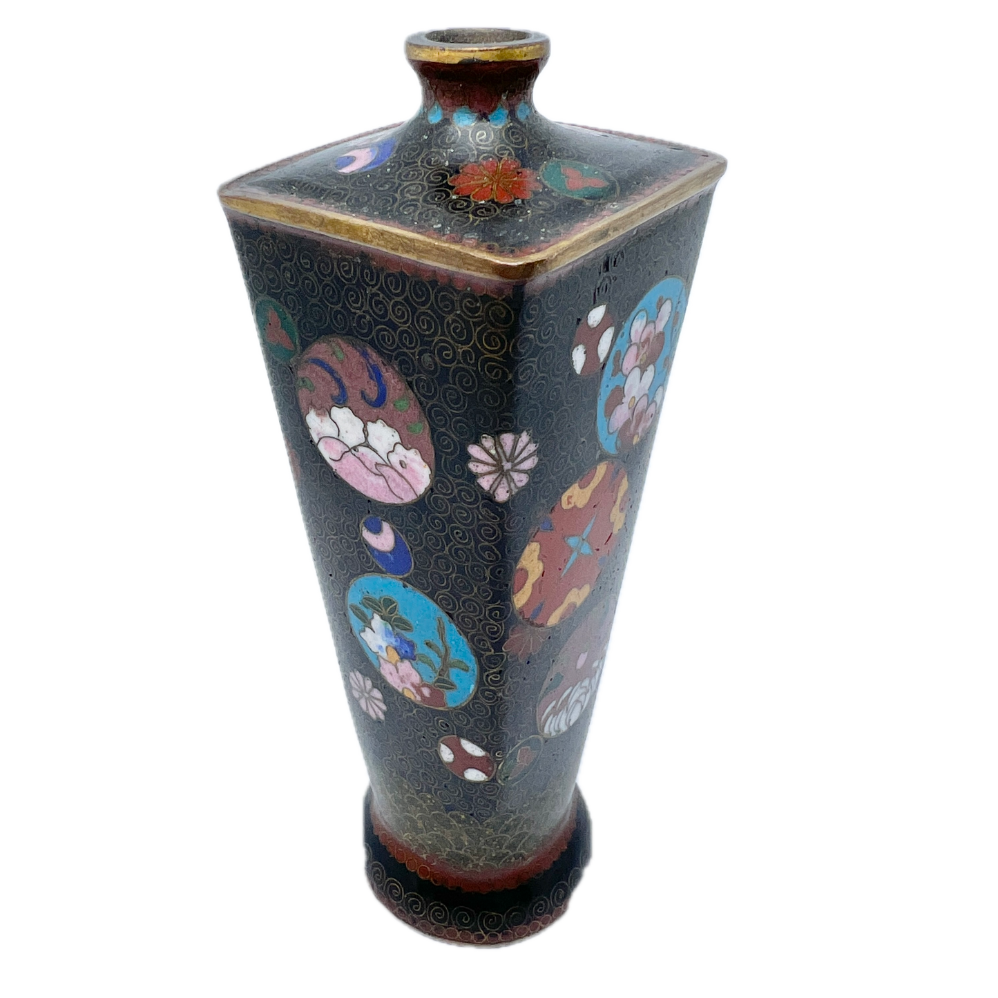 Small Antique Japanese Cloisonne Enamel Vase