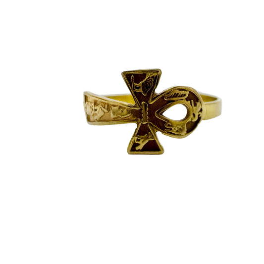 Egypt. Vintage 18k Gold Ankh Rig.