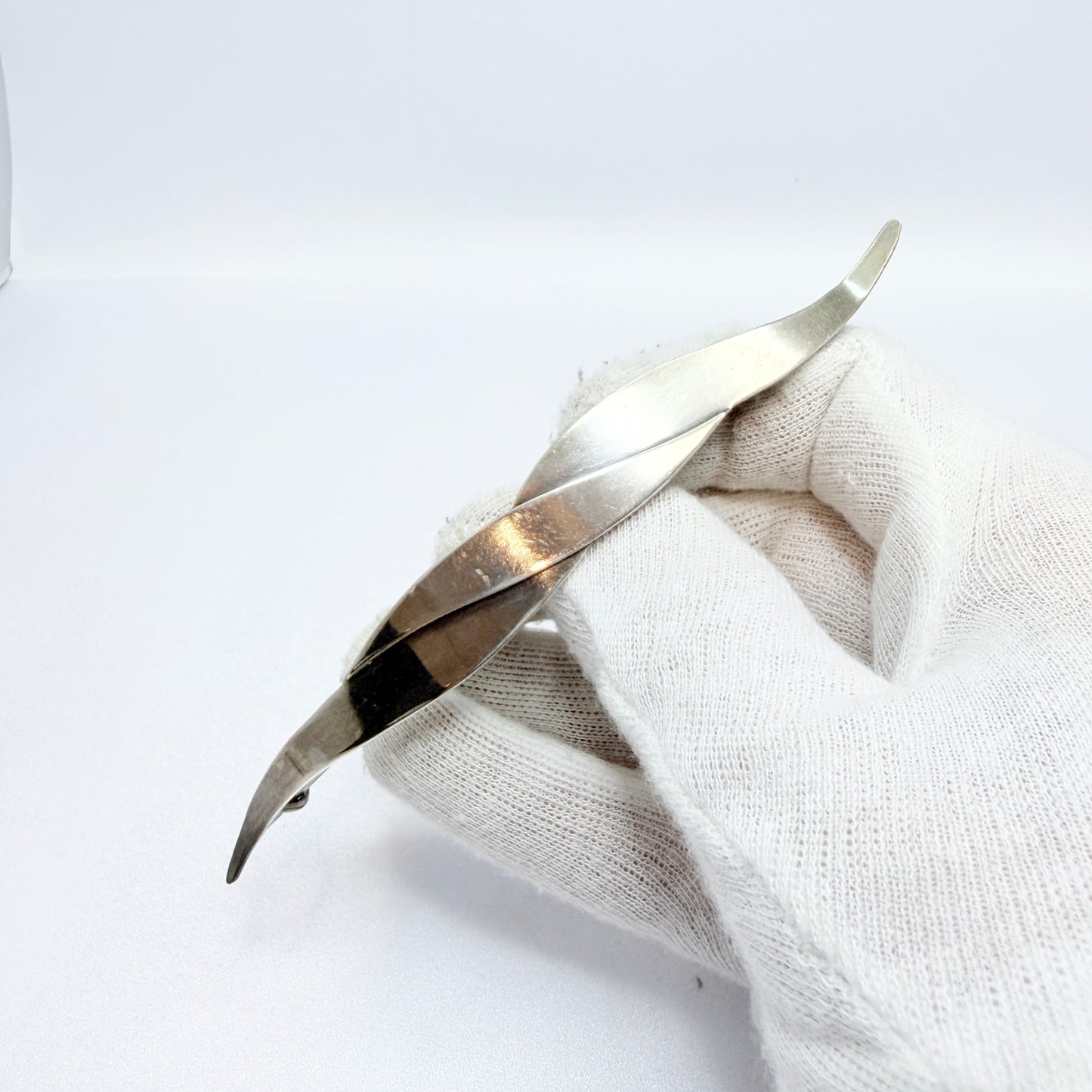 JoPol Joan Polsdorfer for Georg Jensen Large 5.5" Silver Hair Barrette Cloak Brooch.
