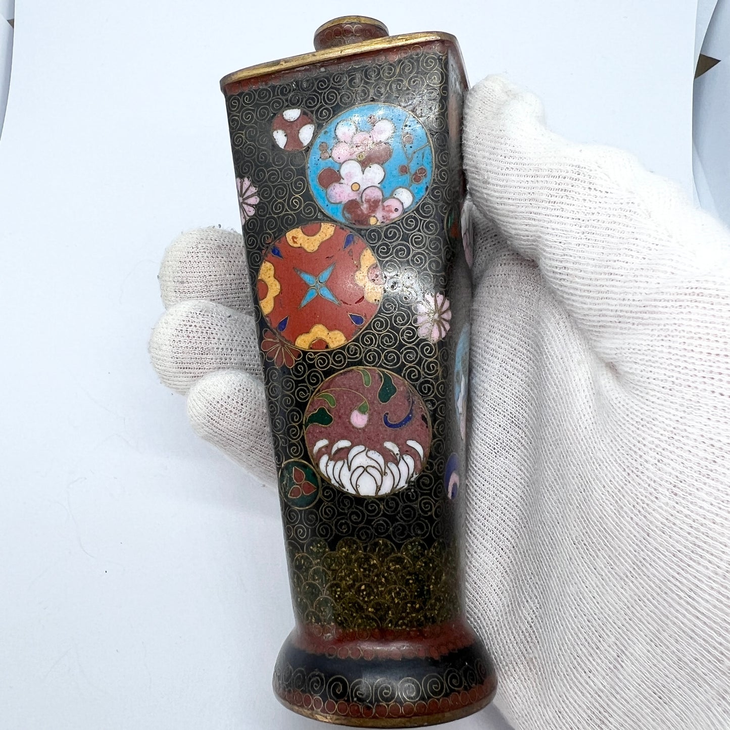 Small Antique Japanese Cloisonne Enamel Vase