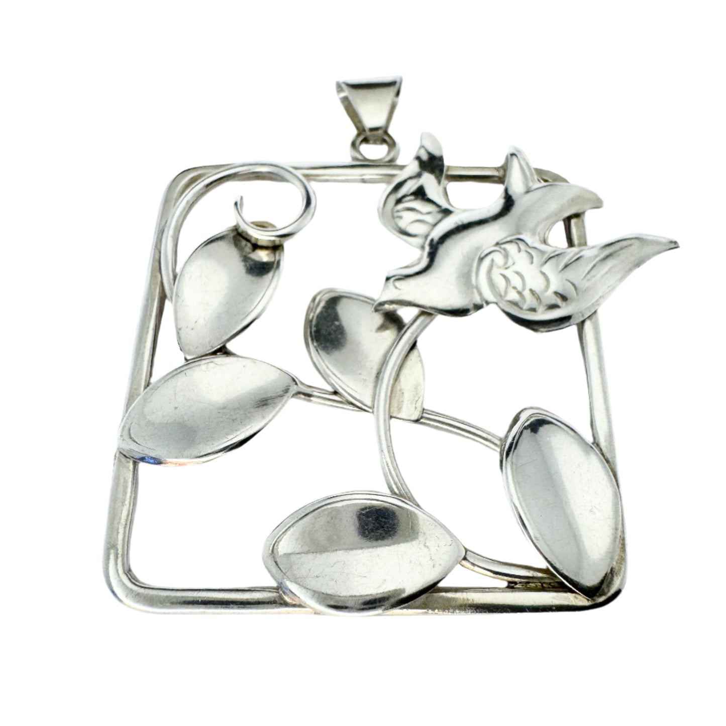 Hugo Grun, Stockholm 1946. Vintage Celebrating Peace Sterling Silver Pendant