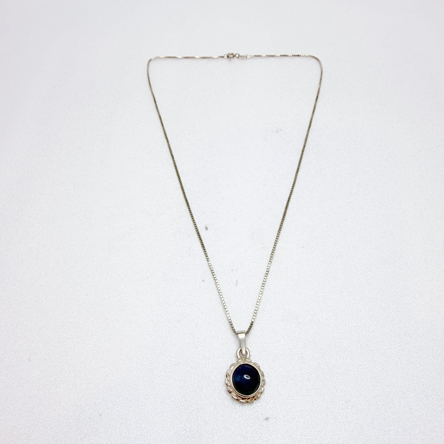 O Nordström, Sweden 1970-80s. Solid SIlver Bergslagen-stone Pendant Necklace.