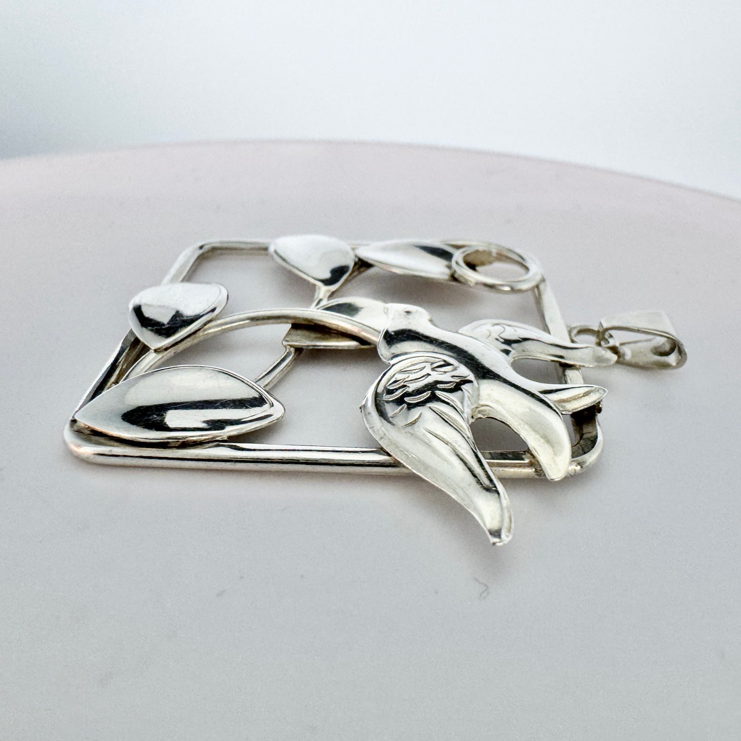 Hugo Grun, Stockholm 1946. Vintage Celebrating Peace Sterling Silver Pendant