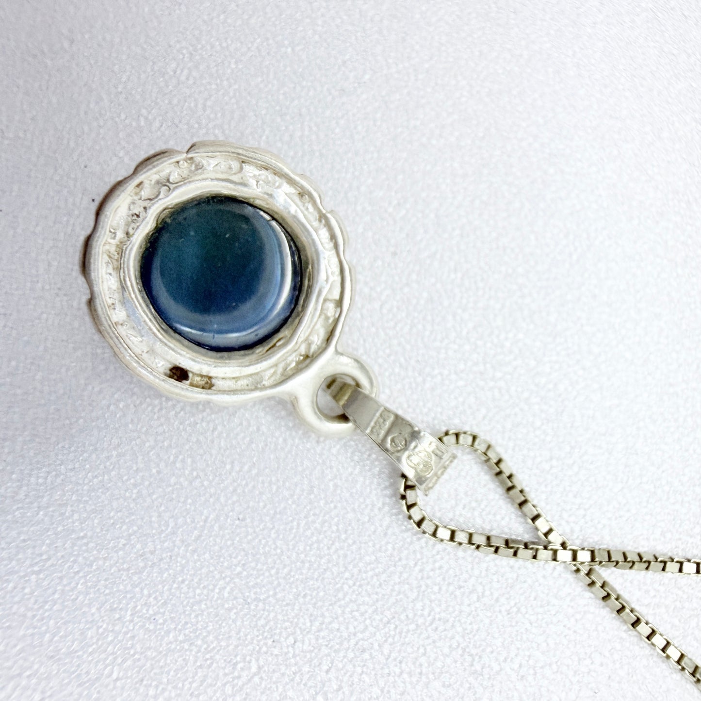 O Nordström, Sweden 1970-80s. Solid SIlver Bergslagen-stone Pendant Necklace.