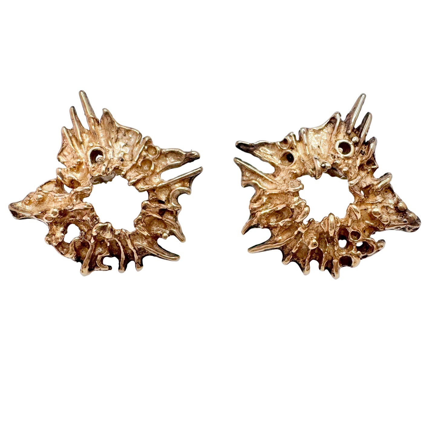 Juhls, Norway. Vintage Bronze Silver Earrings.