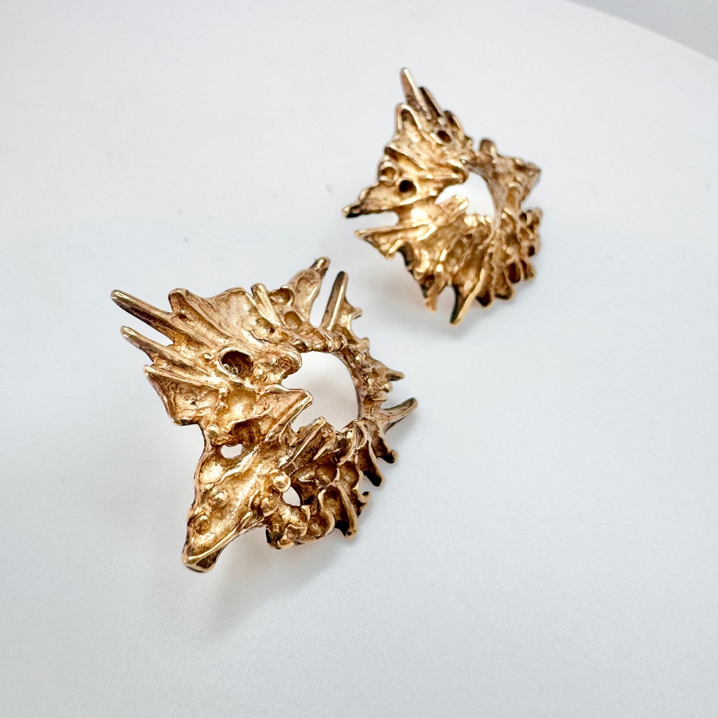 Juhls, Norway. Vintage Bronze Silver Earrings.