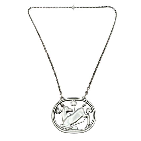 Georg Jensen, Denmark 1933-44. Sterling Silver Pendant Necklace . Design 93 by Arno Malinowski