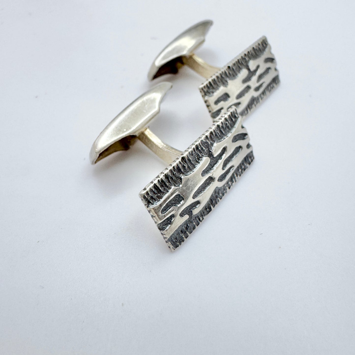 Martti Viikinniemi, Finland 1971. Vintage Solid Silver Cufflinks.