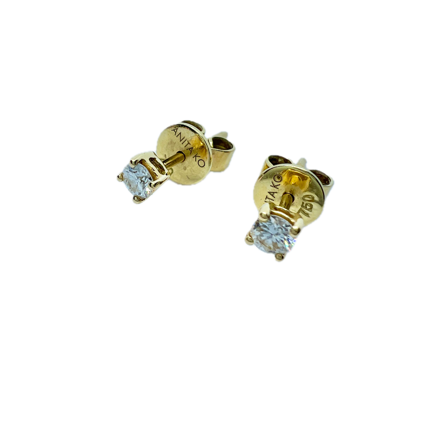 Anita Ko, 18k Gold Diamond Stud Earrings.