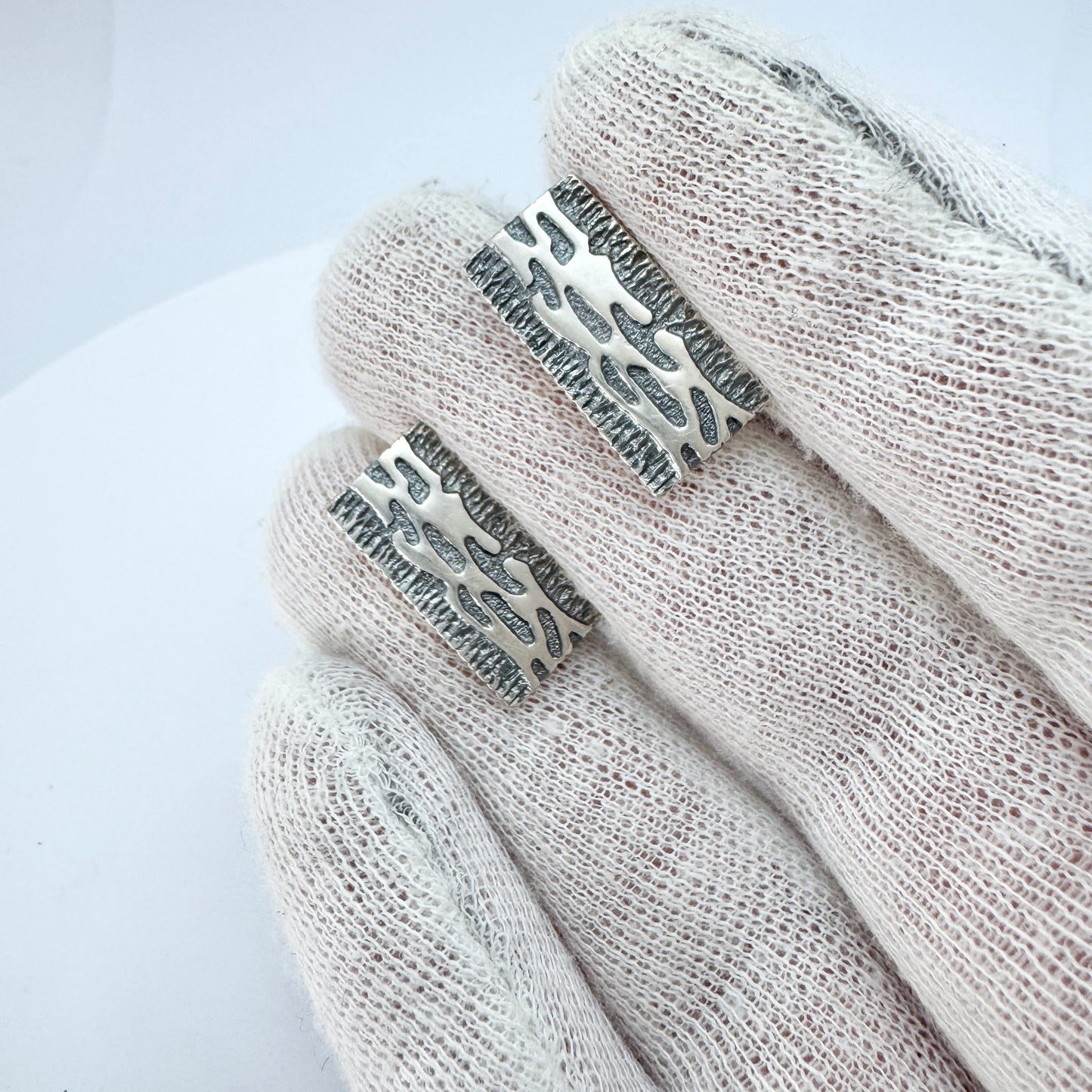 Martti Viikinniemi, Finland 1971. Vintage Solid Silver Cufflinks.
