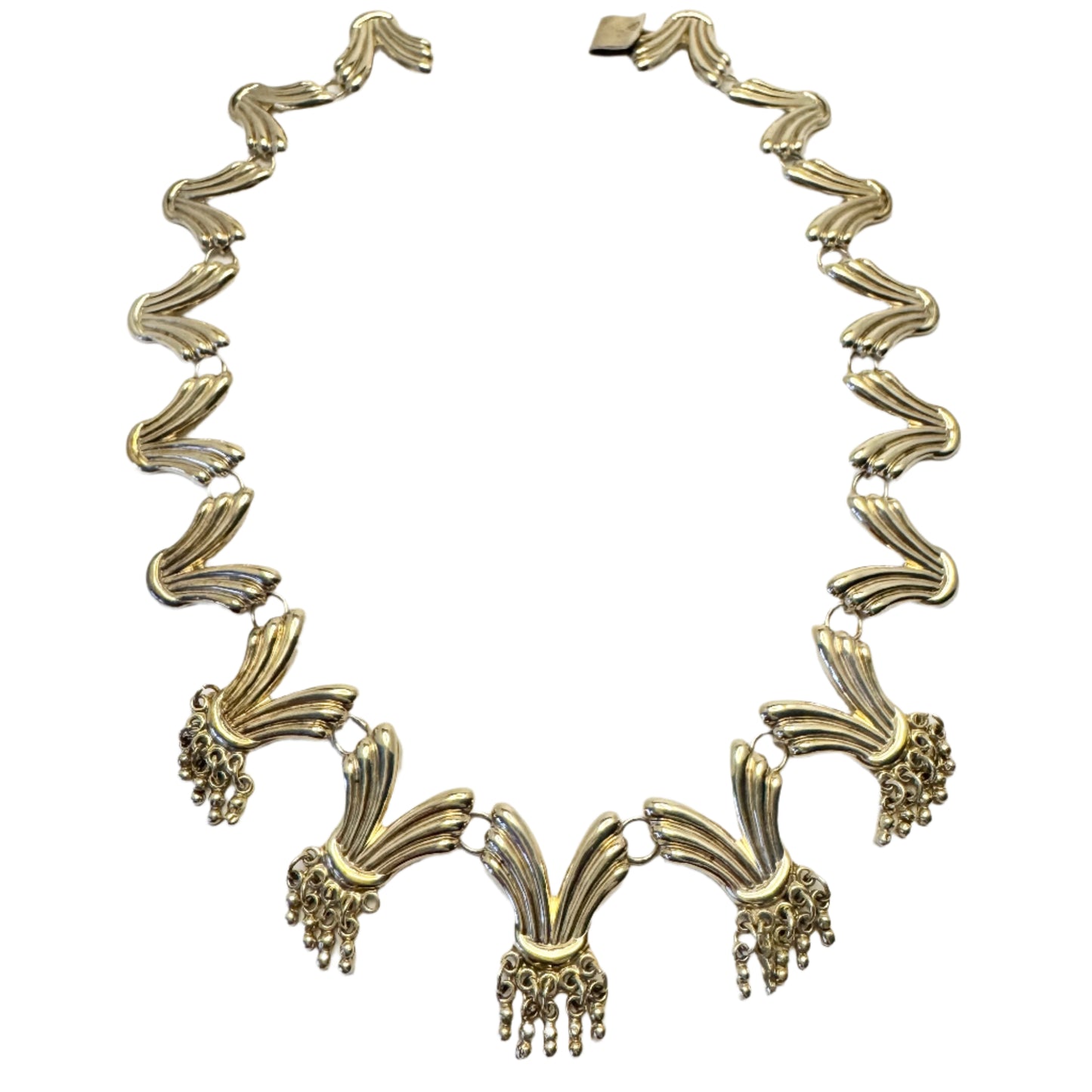 Mexico c 1950s. Gilt Sterling Silver Necklace.