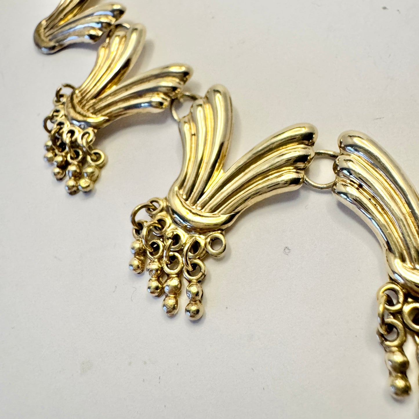 Mexico c 1950s. Gilt Sterling Silver Necklace.