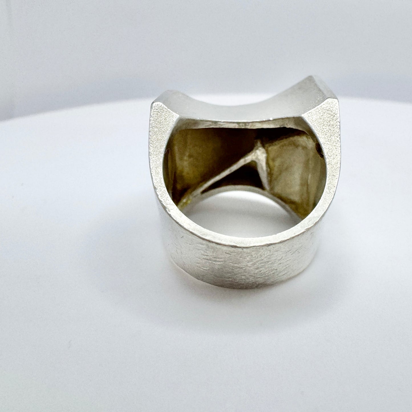 Björn Weckström for Lapponia, Finland 1970. Bold Sterling Silver Ring. Design Carina