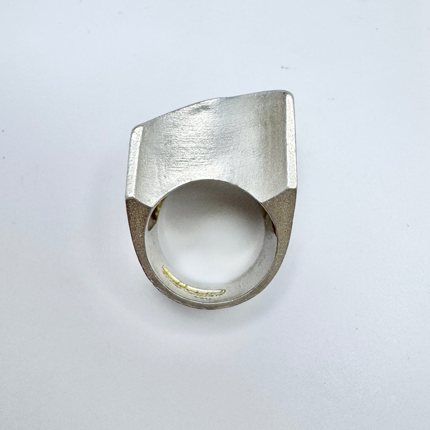 Björn Weckström for Lapponia, Finland 1970. Bold Sterling Silver Ring. Design Carina