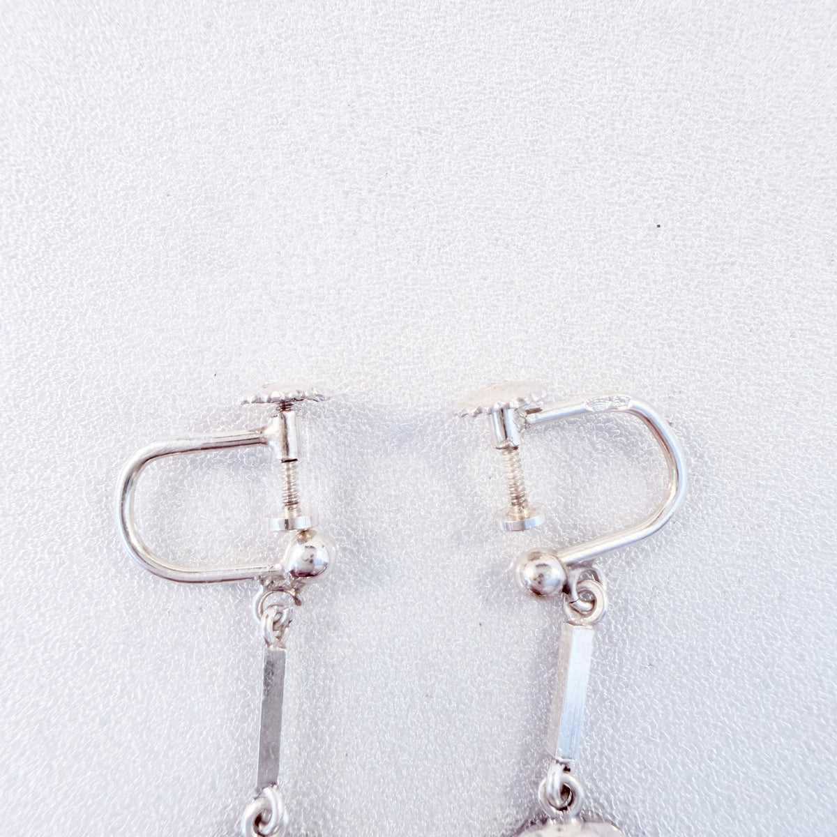 Gillgren for G Dahlgren, Sweden 1955. Vintage Solid Silver Chrysoprase Earrings. Signed.