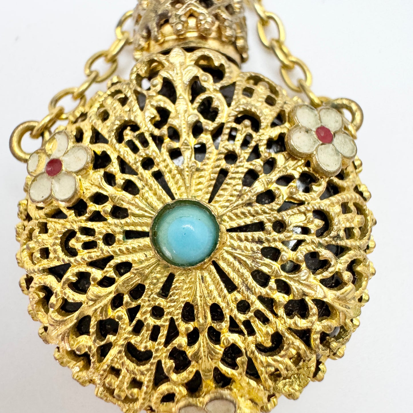 Vintage Costume Jewelry Perfume Bottle Brooch.