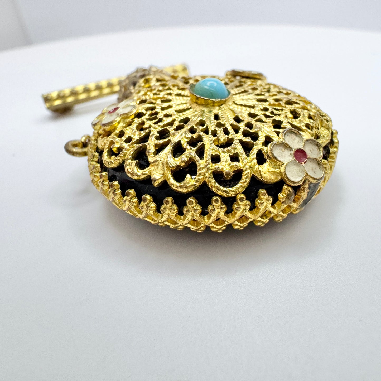 Vintage Costume Jewelry Perfume Bottle Brooch.