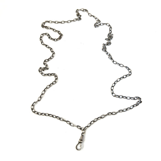 Sweden early 1900s. Vintage 36 inch Solid Silver Chain Necklace.