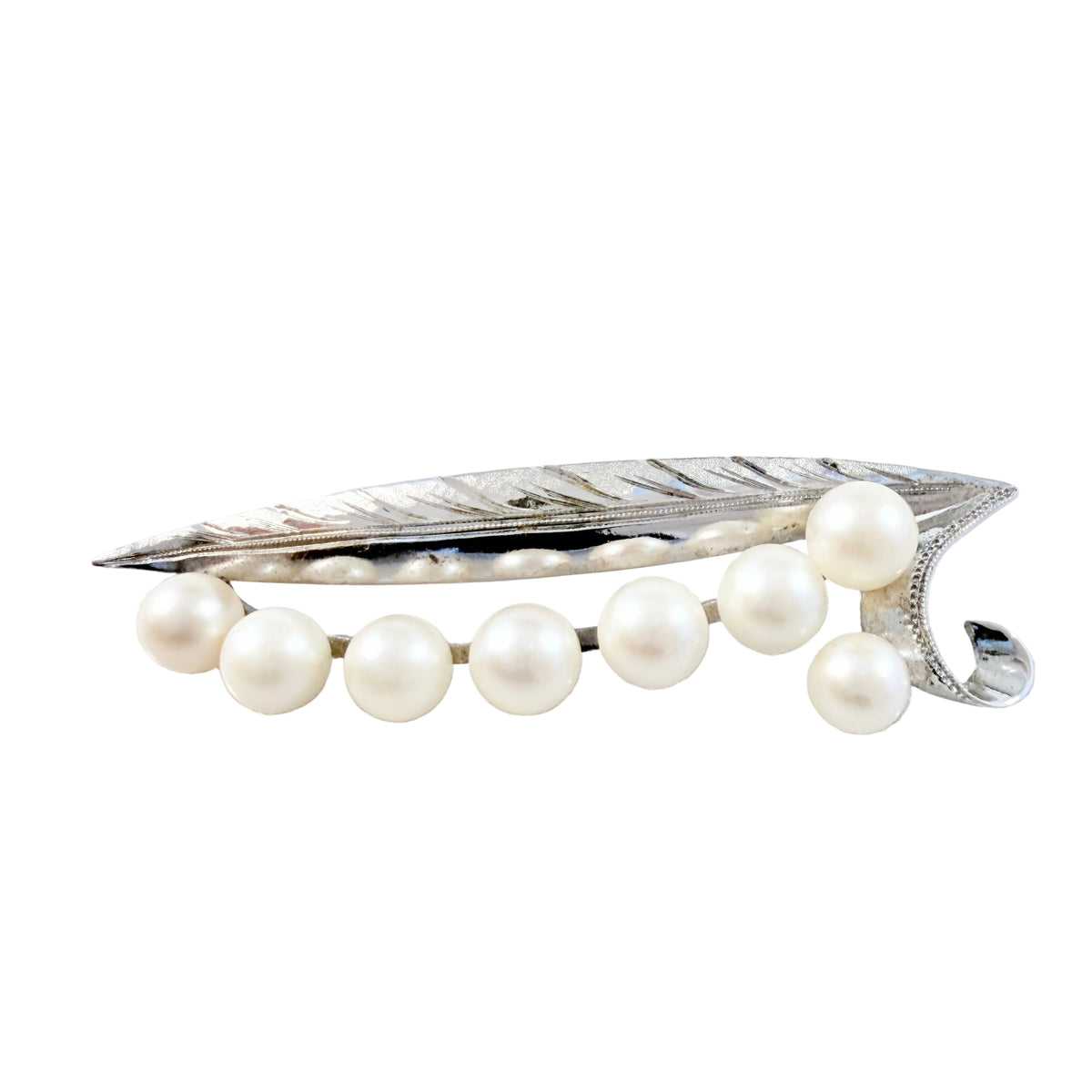 Japan. Vintage Sterling Silver Pearl Brooch.