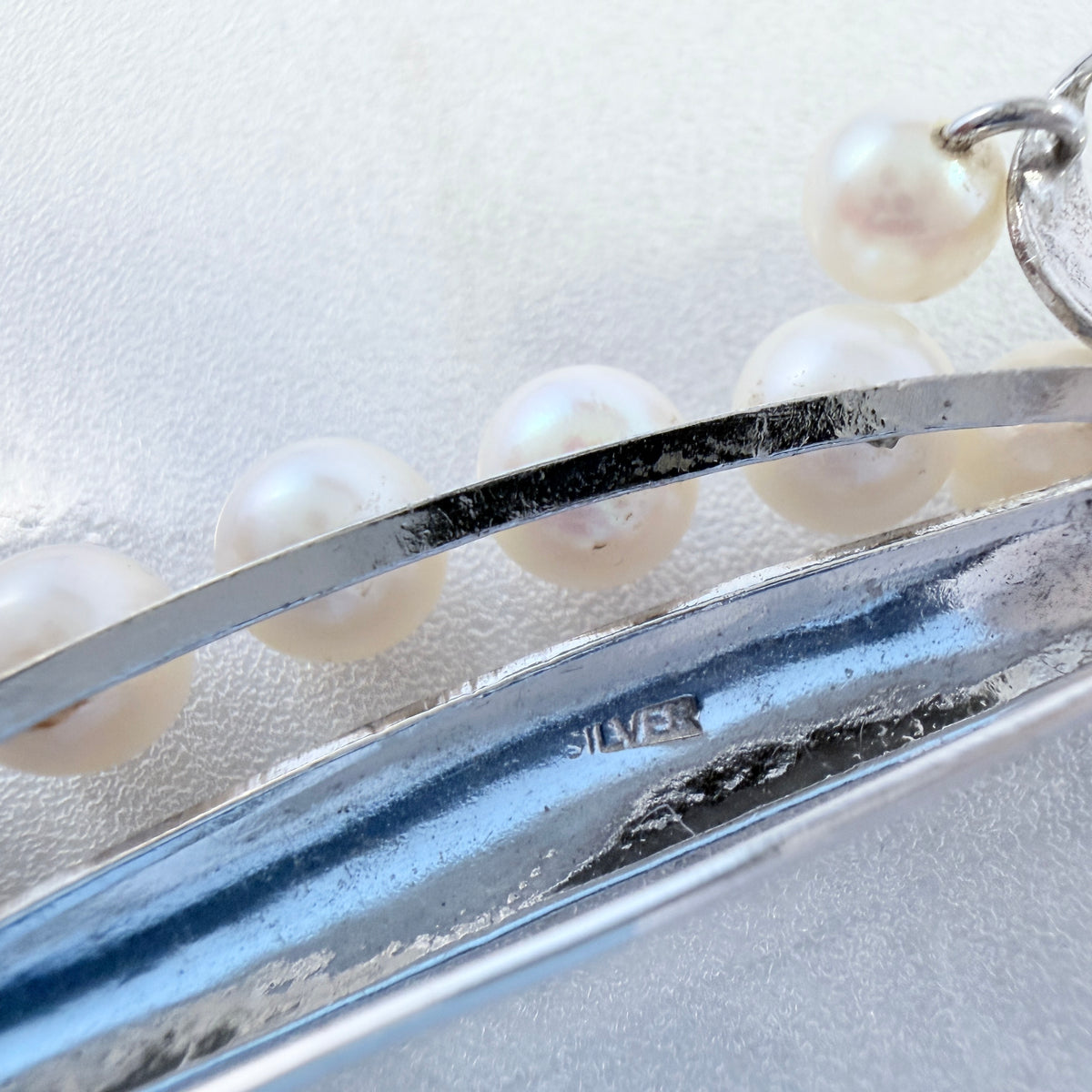 Japan. Vintage Sterling Silver Pearl Brooch.