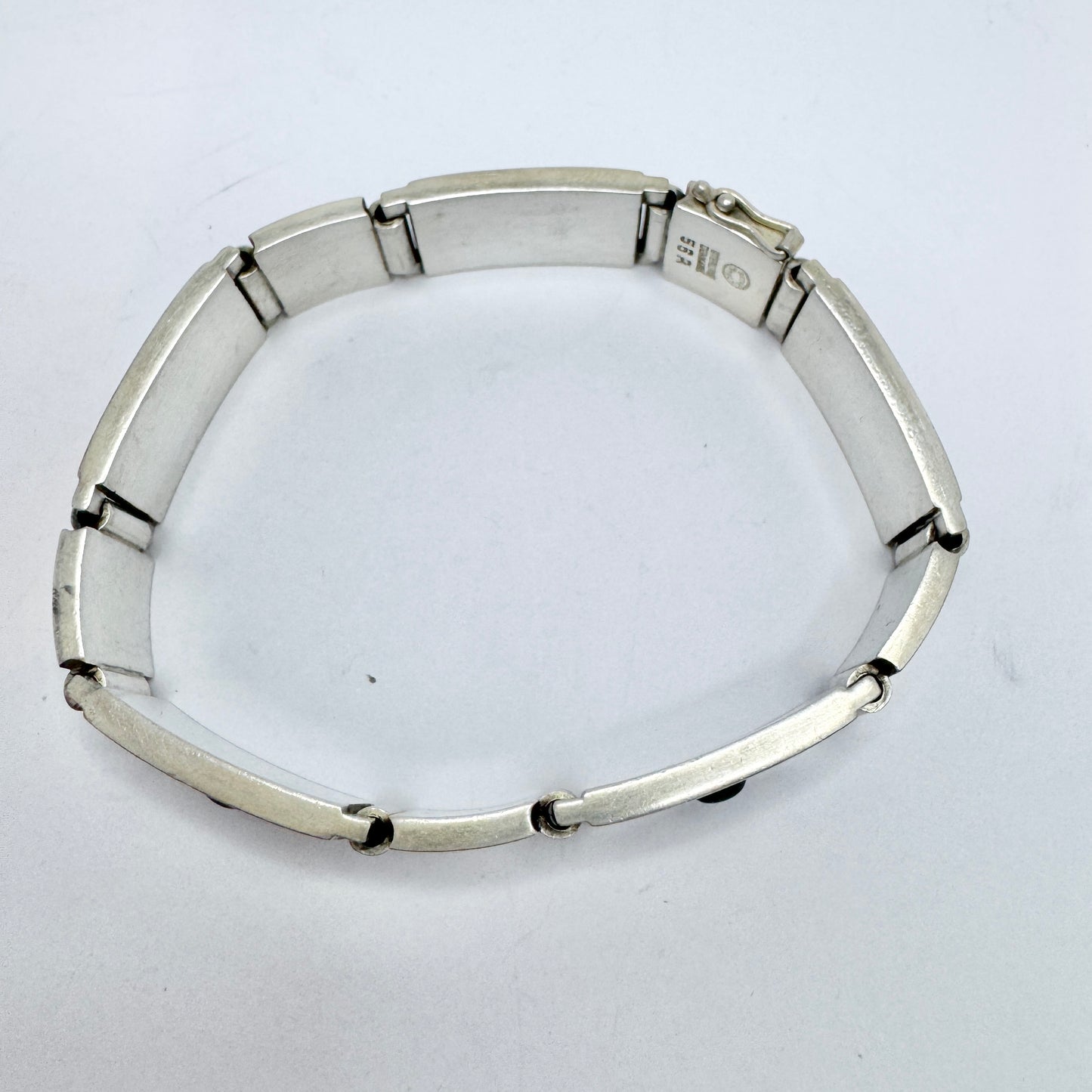 Georg Jensen, Denmark ca 1950s. Vintage Silver Chrysoprase Bracelet. 56A by Henry Pilstrup