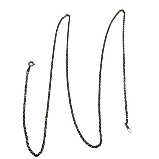 B+S, Vintage Sterling Silver 27.5 inch Belcher Chain Necklace.